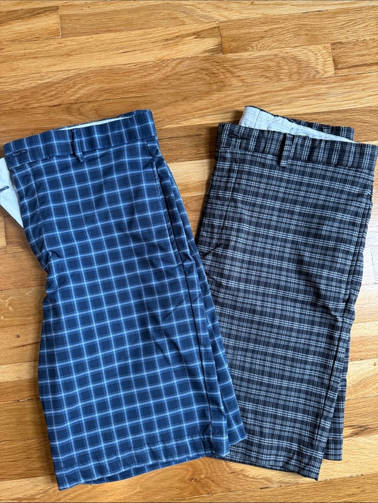 Greg Norman Collection Other - Men's Blue and Black Plaid Golf Shorts - Classic Performance